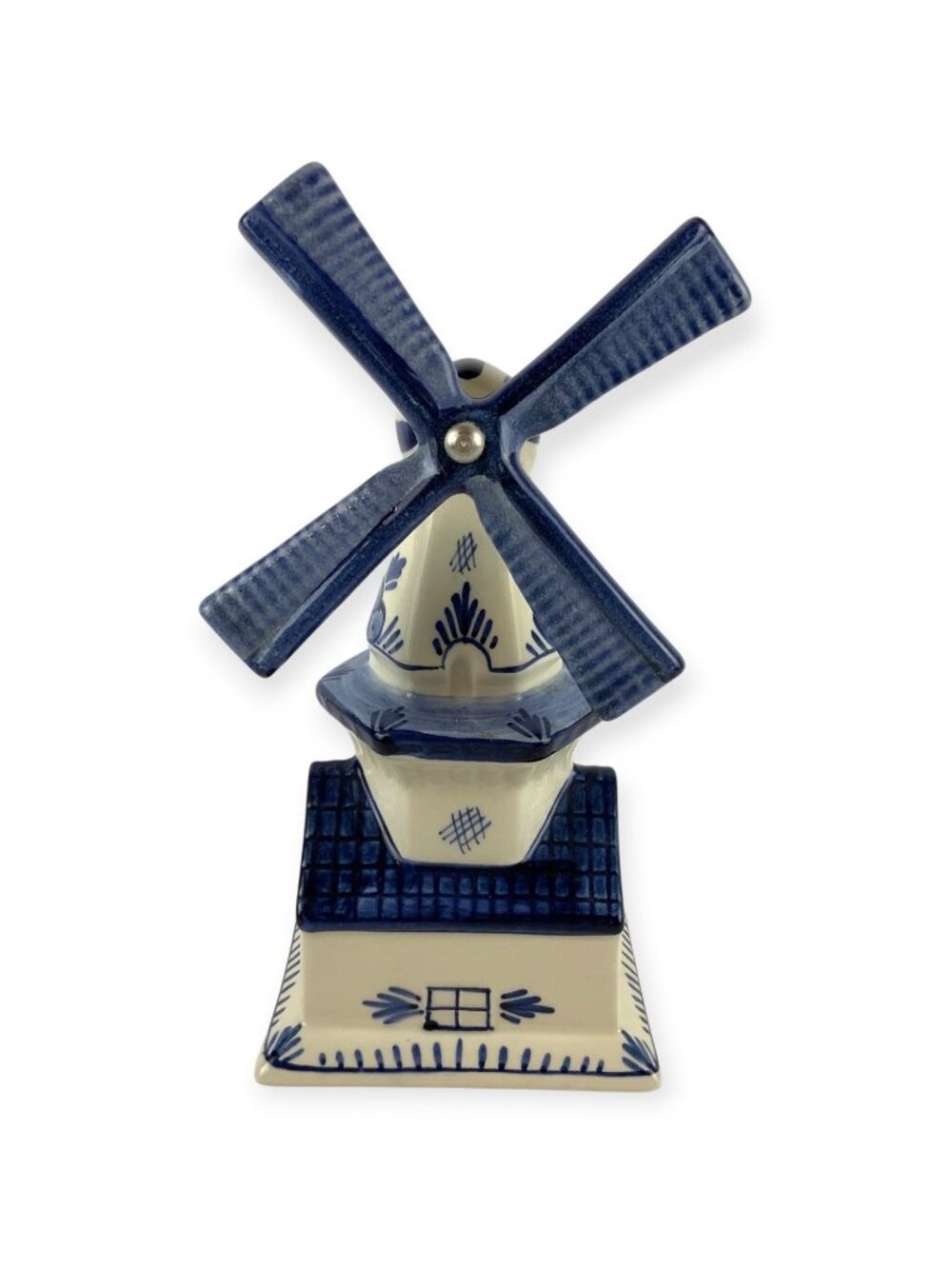 Delft Blue Hand-Painted Ceramic Windmill Figurine Decorative Collectible Holland